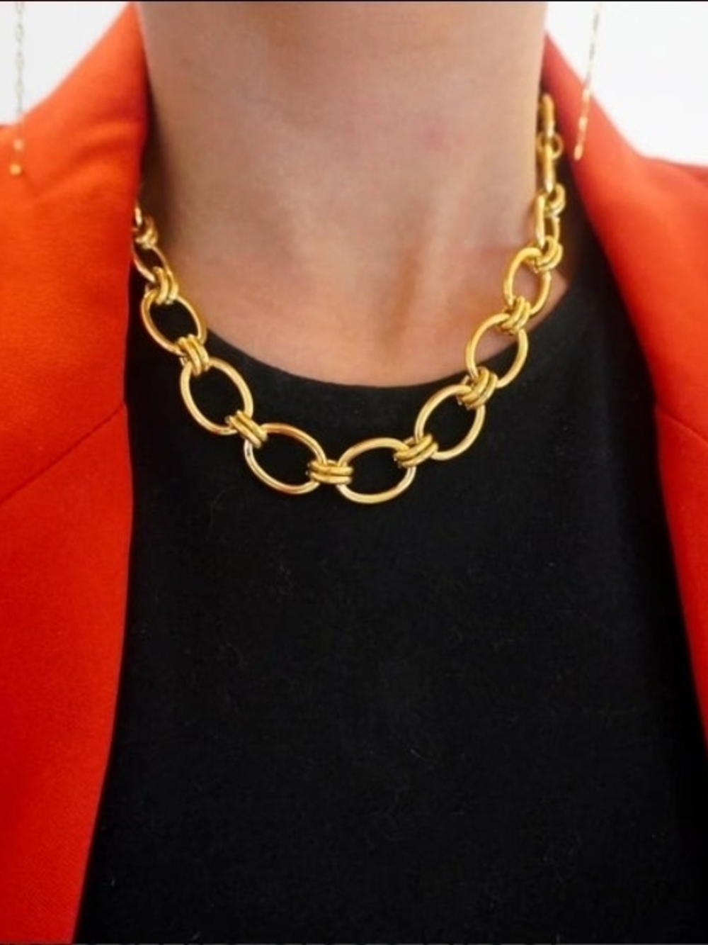 Chansutt Gold Link Necklace - Classic Women's Statement Jewelry